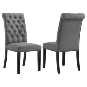 ALANA FABRIC UPHOLSTERED DINING SIDE CHAIR GREY (SET OF 2)