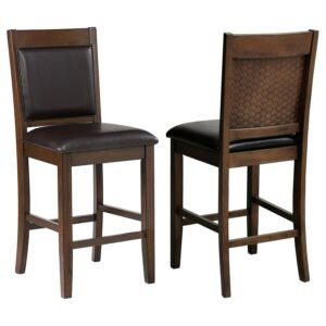 DEWEY UPHOLSTERED COUNTER CHAIR WALNUT (SET OF 2)