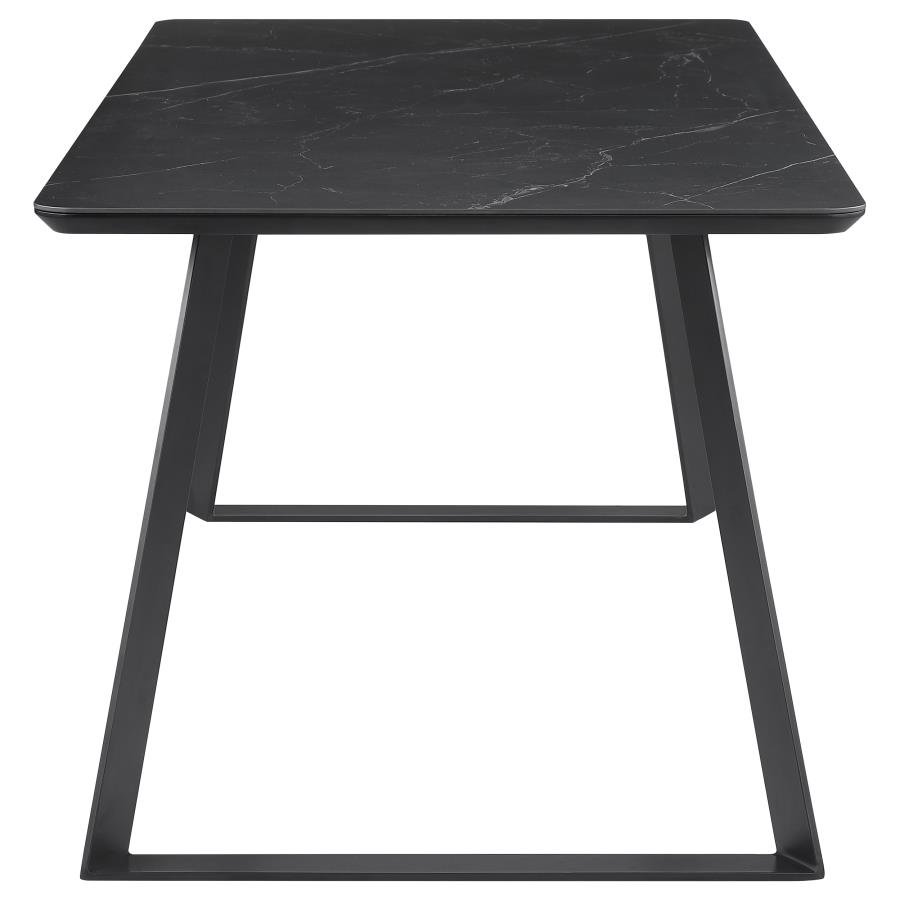 SMITH RECTANGULAR 71-INCH CERAMIC TOP DINING TABLE BLACK - Image 4
