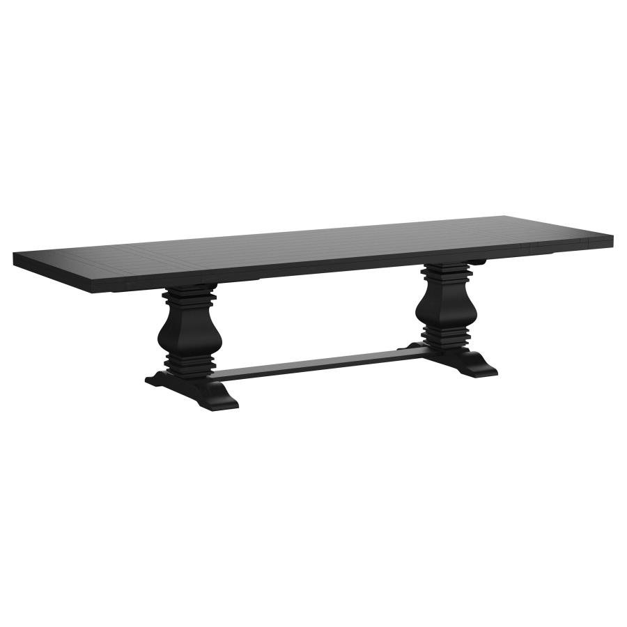 FLORENCE 126-INCH EXTENSION DINING TABLE DISTRESSED BLACK