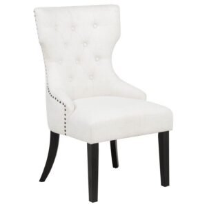 BANEY FABRIC UPHOLSTERED DINING SIDE CHAIR BEIGE AND BLACK