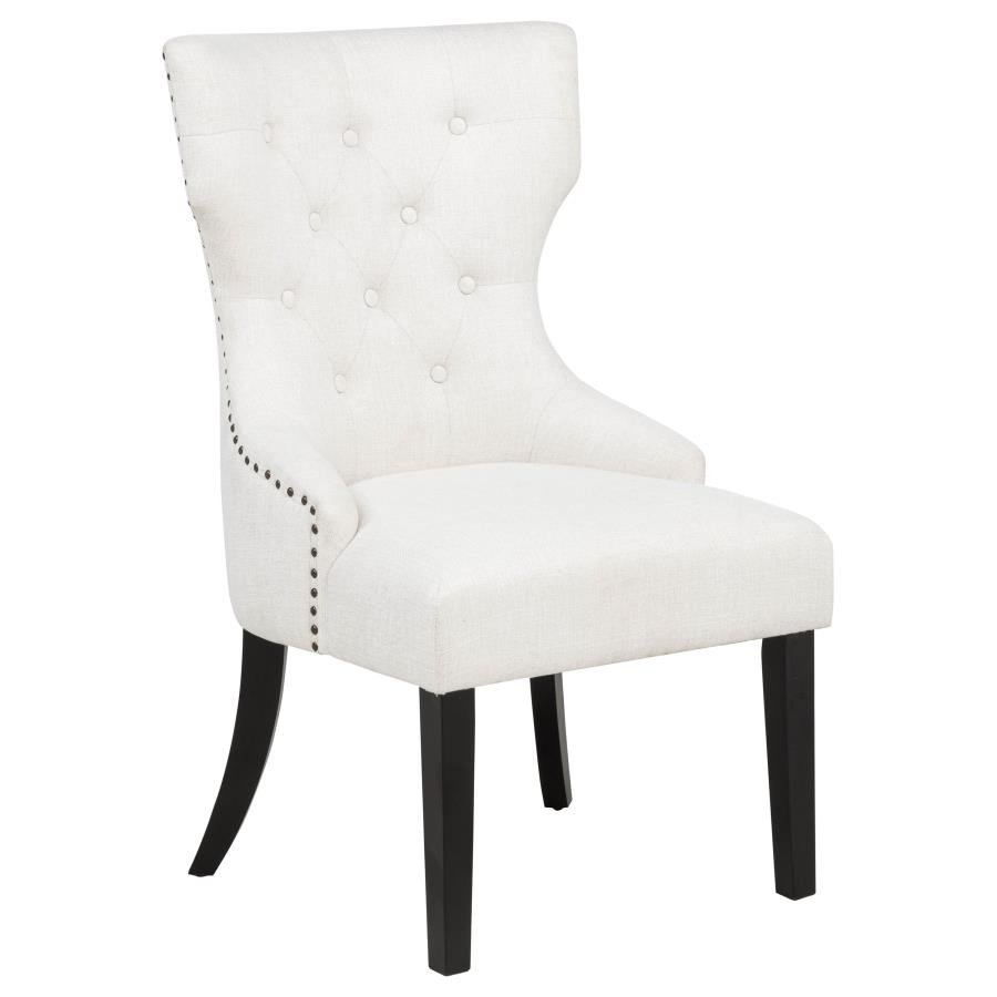 BANEY FABRIC UPHOLSTERED DINING SIDE CHAIR BEIGE AND BLACK