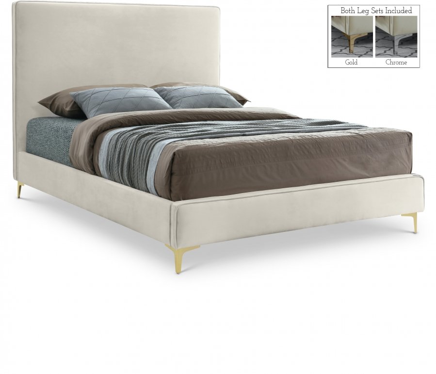 Geri Velvet Upholstered Bed