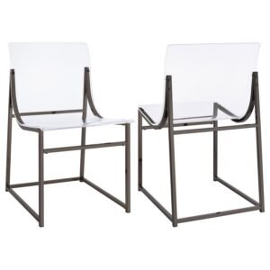 ADINO ACRYLIC DINING SIDE CHAIR BLACK NICKEL (SET OF 2)