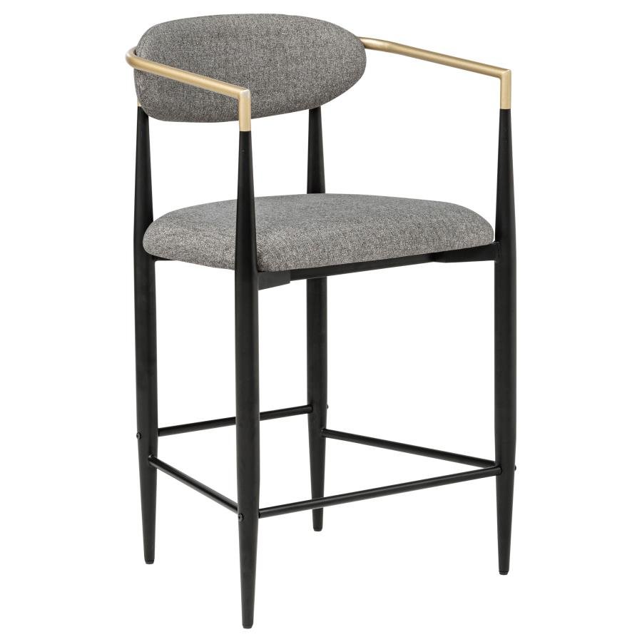 TINA FABRIC UPHOLSTERED COUNTER CHAIR DARK GREY (SET OF 2) - Image 3