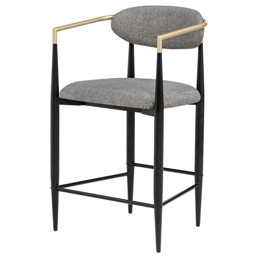TINA FABRIC UPHOLSTERED COUNTER CHAIR DARK GREY (SET OF 2) - Image 5