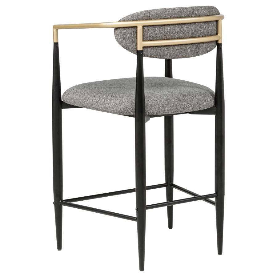 TINA FABRIC UPHOLSTERED COUNTER CHAIR DARK GREY (SET OF 2) - Image 7