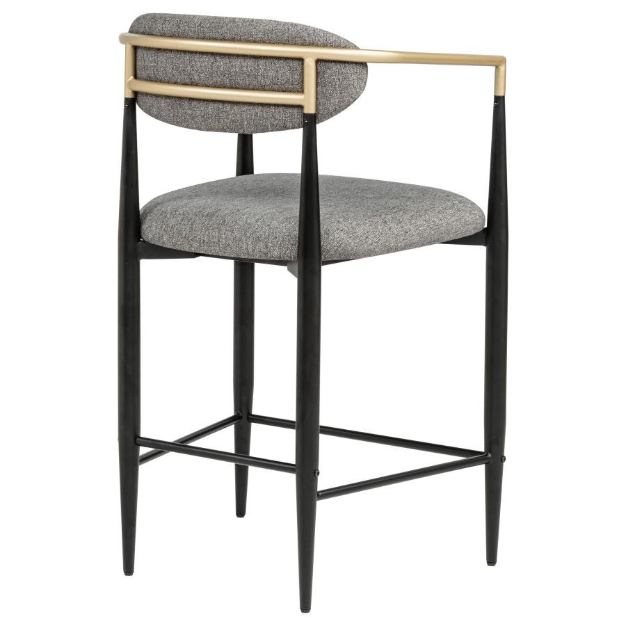 TINA FABRIC UPHOLSTERED COUNTER CHAIR DARK GREY (SET OF 2) - Image 8