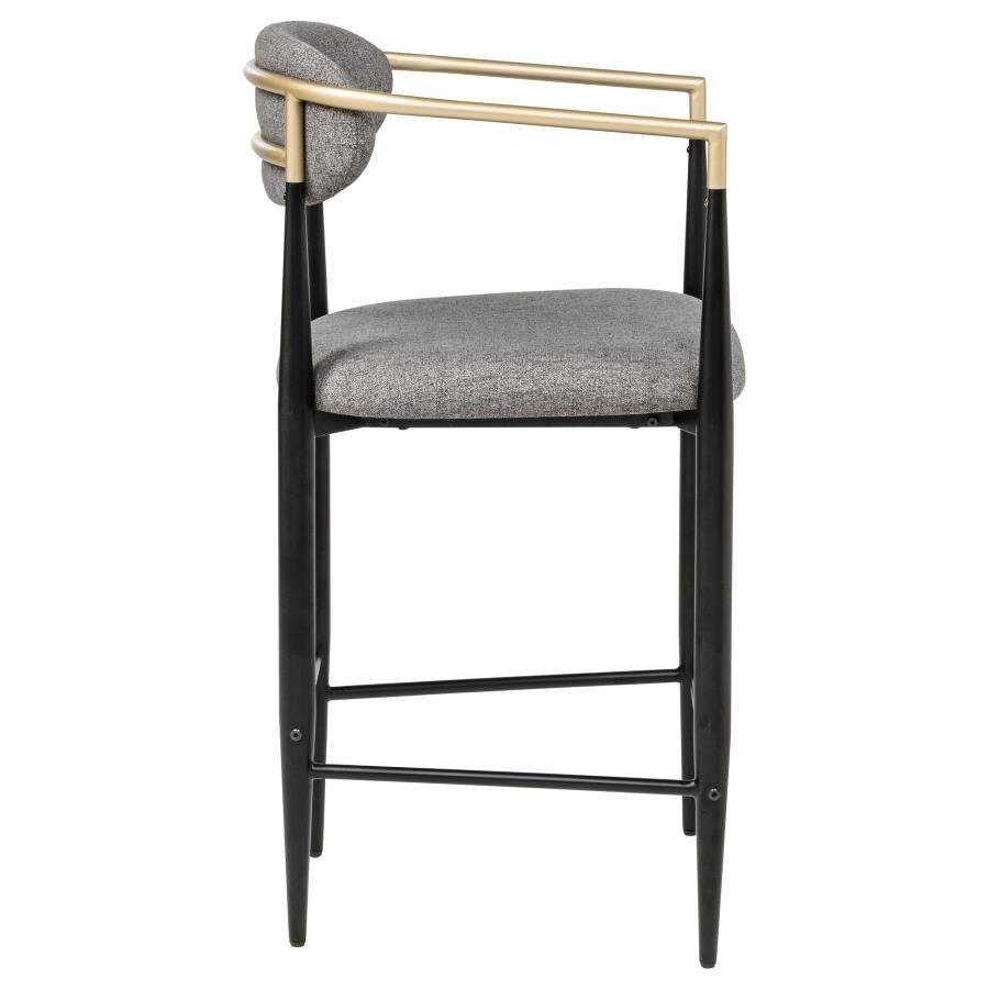 TINA FABRIC UPHOLSTERED COUNTER CHAIR DARK GREY (SET OF 2) - Image 9
