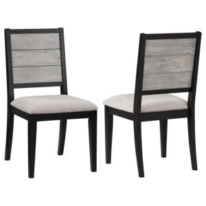 ELODIE WOOD DINING SIDE CHAIR GREY AND BLACK (SET OF 2)