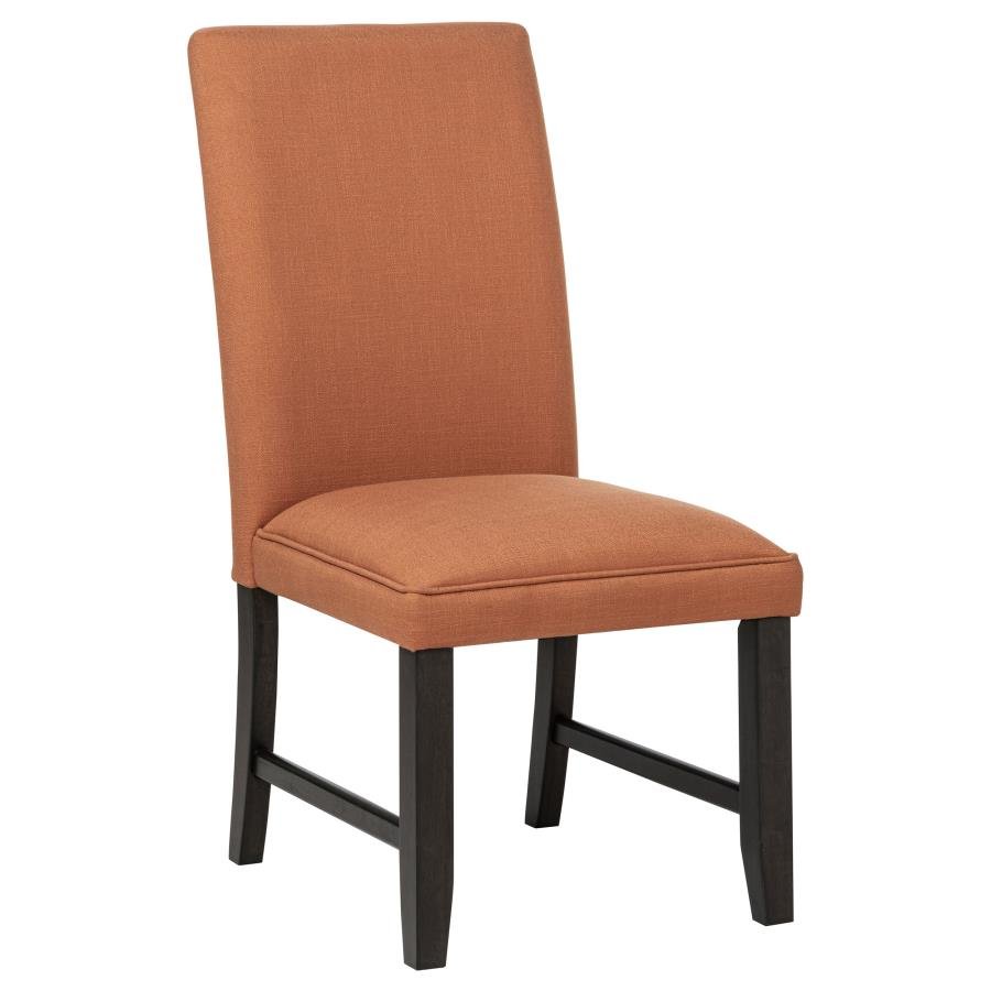 RAMSEY FABRIC UPHOLSTERED PARSON DINING SIDE CHAIR SALMON ORANGE