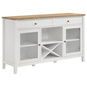HOLLIS 2-DOOR DINING SIDEBOARD BUFFET STORAGE CABINET WHITE