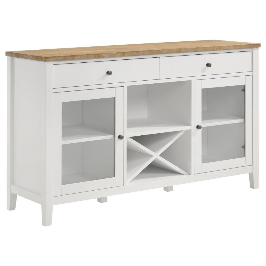 HOLLIS 2-DOOR DINING SIDEBOARD BUFFET STORAGE CABINET WHITE