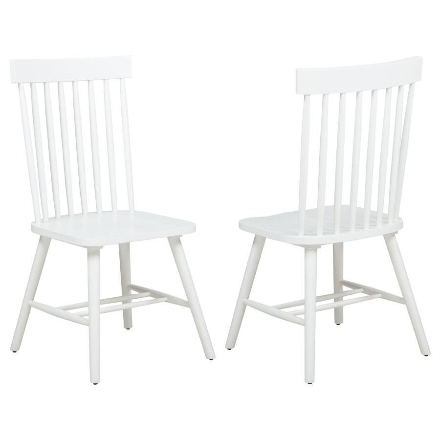ANDREWS WINDSOR SPINDLE BACK DINING SIDE CHAIR WHITE (SET OF 2)