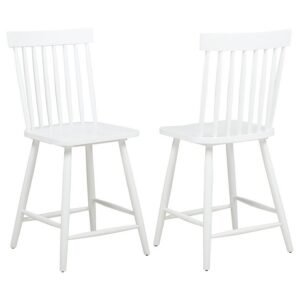 ANDREWS WINDSOR COUNTER HEIGHT DINING SIDE CHAIR WHITE (SET OF 2)