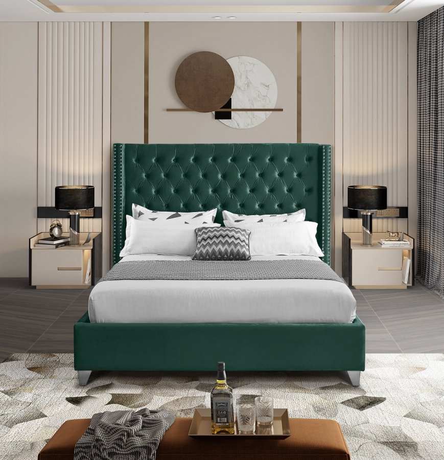 Aiden Velvet Upholstered Bed - Image 4