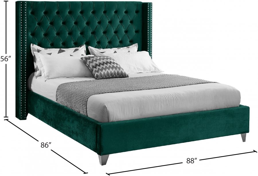 Aiden Velvet Upholstered Bed - Image 8