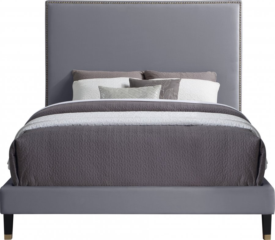 Harlie Velvet Upholstered Bed - Image 3