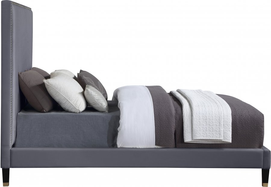 Harlie Velvet Upholstered Bed - Image 4