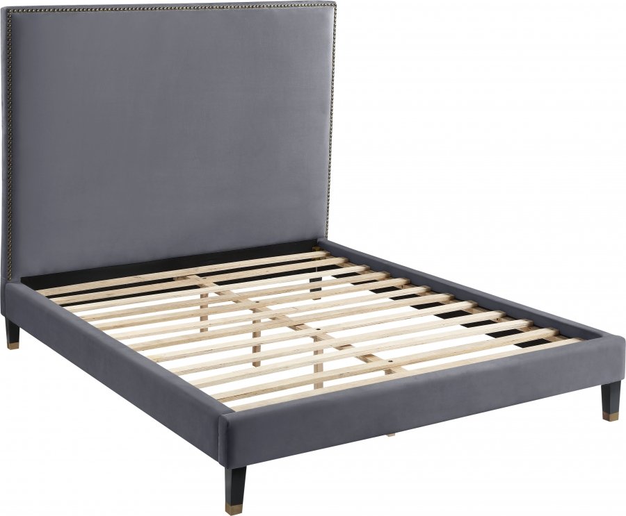 Harlie Velvet Upholstered Bed - Image 9