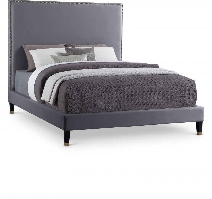 Harlie Velvet Upholstered Bed