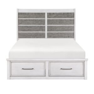 1303-1* Queen Platform Bed with Footboard Storage