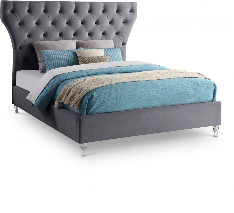 Kira Velvet Upholstered Bed