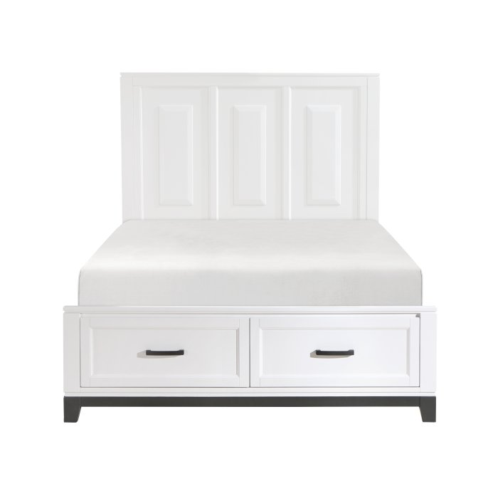 1450WH-1* Queen Platform Bed with Footboard Storage