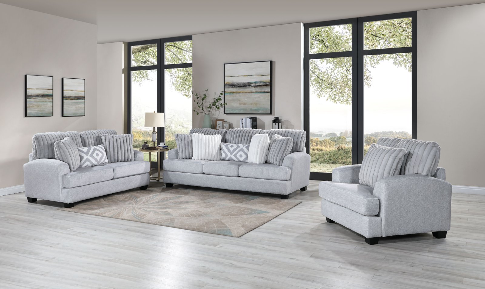 2 Piece Sofa and Loveseat – 9141-1-1-1