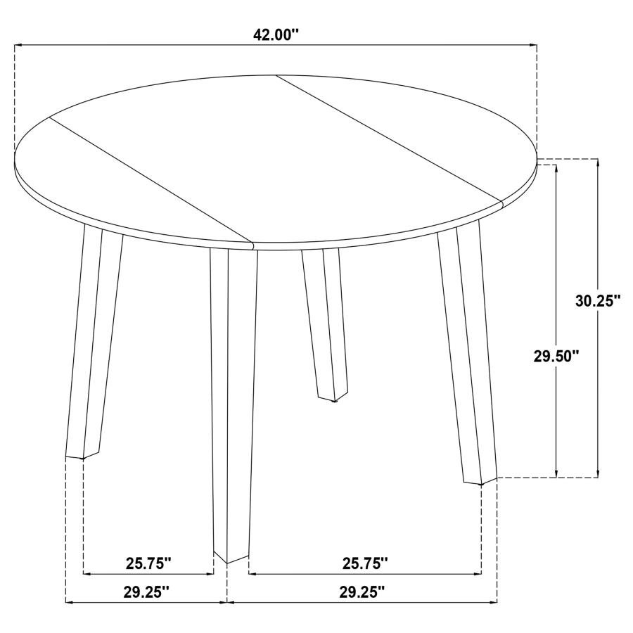CATLEY 5-PIECE ROUND DROP LEAF DINING TABLE SET DARK COFFEE - Image 16