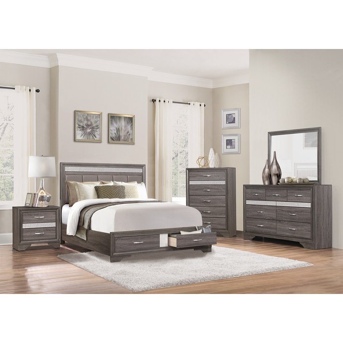 1505K-1EK* Eastern King Platform Bed with Footboard Storage - Image 4