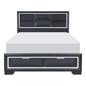 1553K-1EK* Eastern King Platform Bed with Footboard Storage