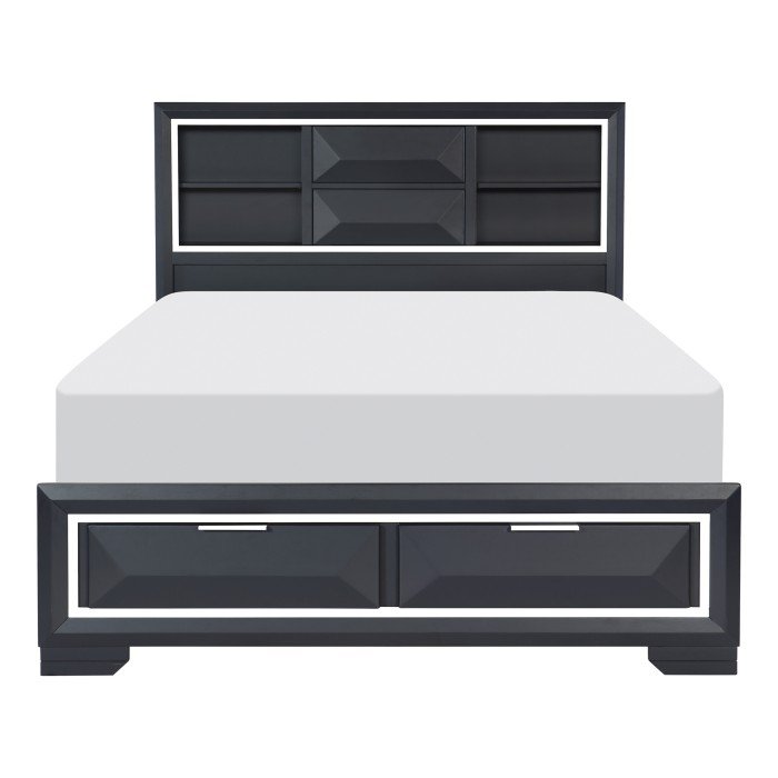 1553K-1EK* Eastern King Platform Bed with Footboard Storage