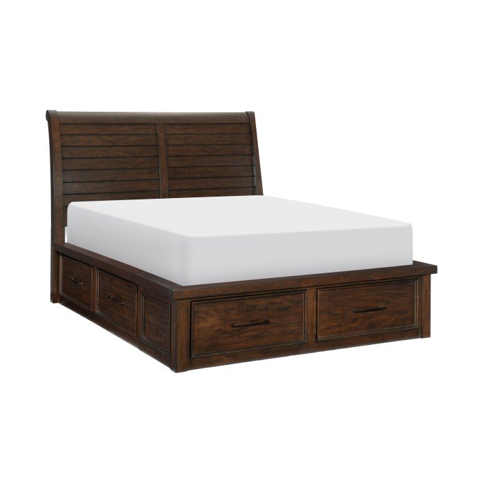 1559-1* Queen Platform Bed with Storage Footboard and Side Rails - Image 2