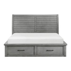 1559DGK-1EK* Eastern King Platform Bed with Storage Footboard and Side Rails