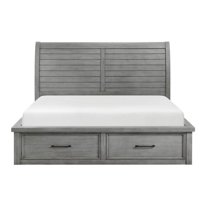 1559DG-1* Queen Platform Bed with Storage Footboard and Side Rails