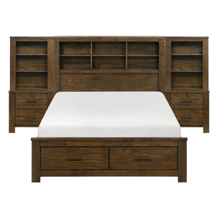 1592K-1CK*WB 5pc Set California King Wall Platform Bed (CKB+2NS+2NS-P)