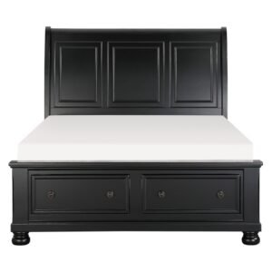 1714KBK-1EK* Eastern King Sleigh Platform Bed with Footboard Storage