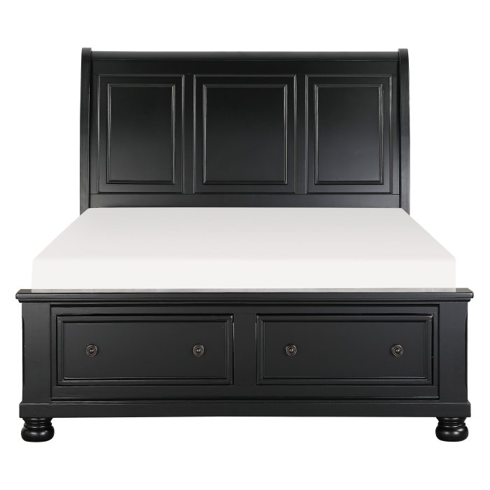 1714KBK-1EK* Eastern King Sleigh Platform Bed with Footboard Storage