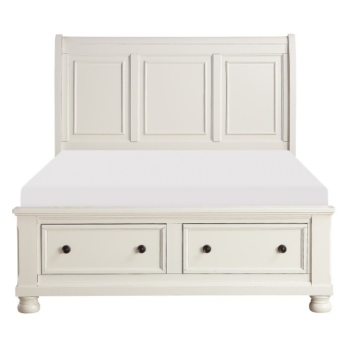 1714W-1* Queen Sleigh Platform Bed with Footboard Storage