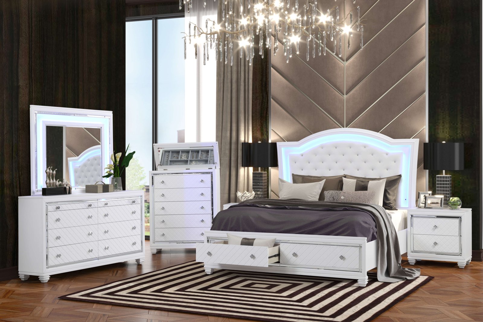 SHINEY BEDROOM WHITE
