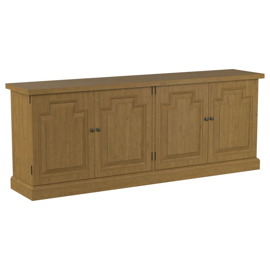 FLORENCE 4-DOOR DINING SIDEBOARD BUFFET CABINET RUSTIC HONEY