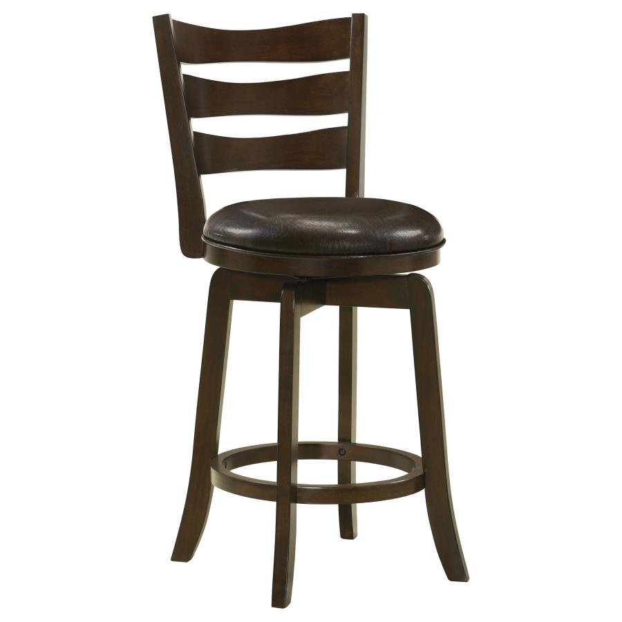 MURPHY WOOD COUNTER HEIGHT SWIVEL BAR CHAIR DARK BROWN