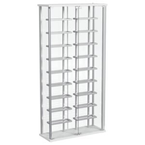 MONTARA TEMPERED GLASS WINE STORAGE LED CURIO CABINET CHROME
