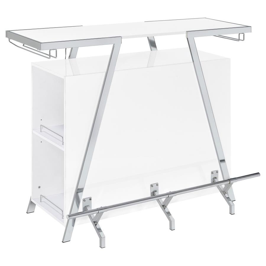 ARACELI FREESTANDING LED HOME BAR CABINET WHITE HIGH GLOSS - Image 7