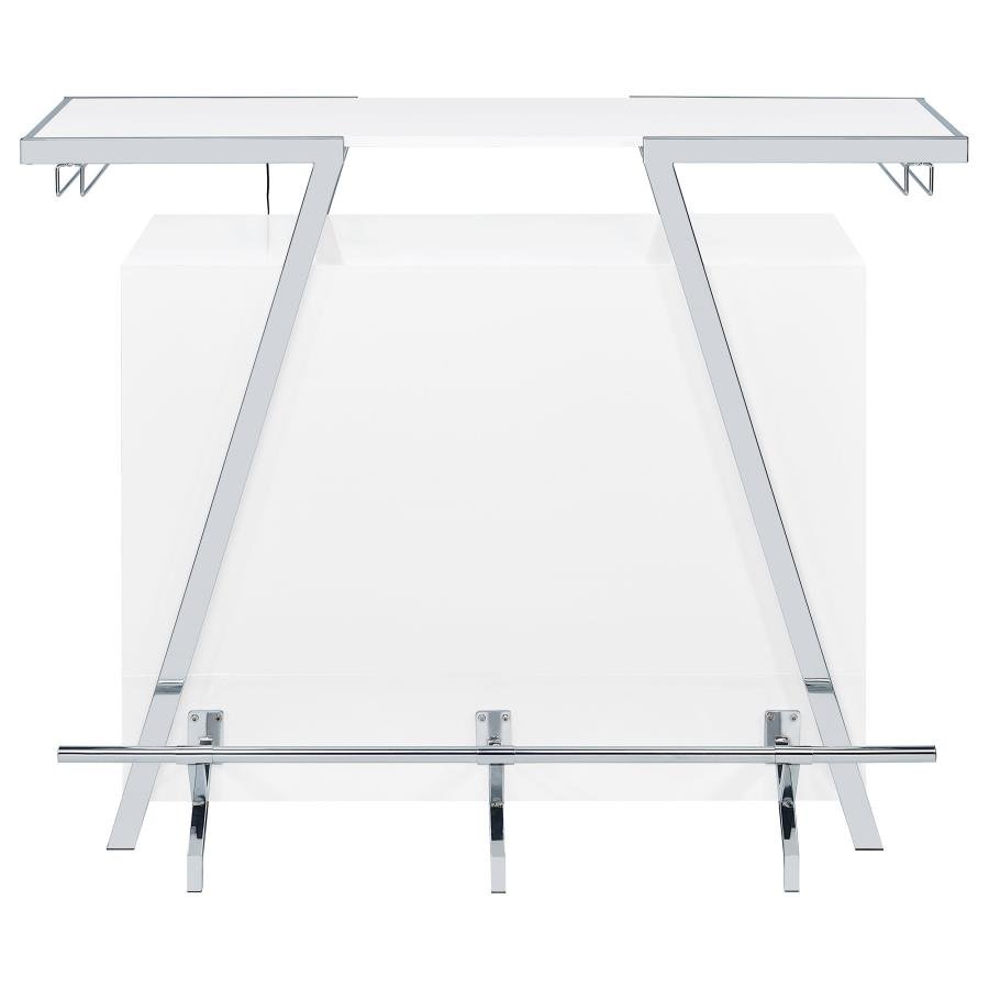 ARACELI FREESTANDING LED HOME BAR CABINET WHITE HIGH GLOSS - Image 8