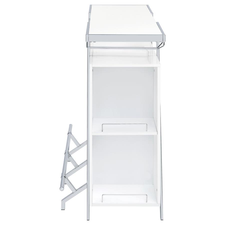 ARACELI FREESTANDING LED HOME BAR CABINET WHITE HIGH GLOSS - Image 9