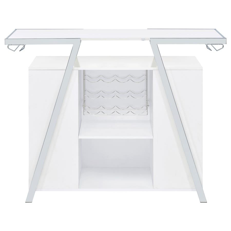 ARACELI FREESTANDING LED HOME BAR CABINET WHITE HIGH GLOSS - Image 11