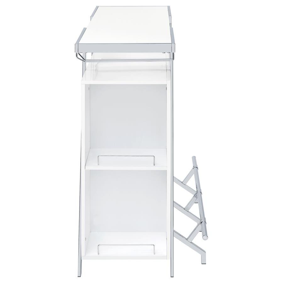 ARACELI FREESTANDING LED HOME BAR CABINET WHITE HIGH GLOSS - Image 12