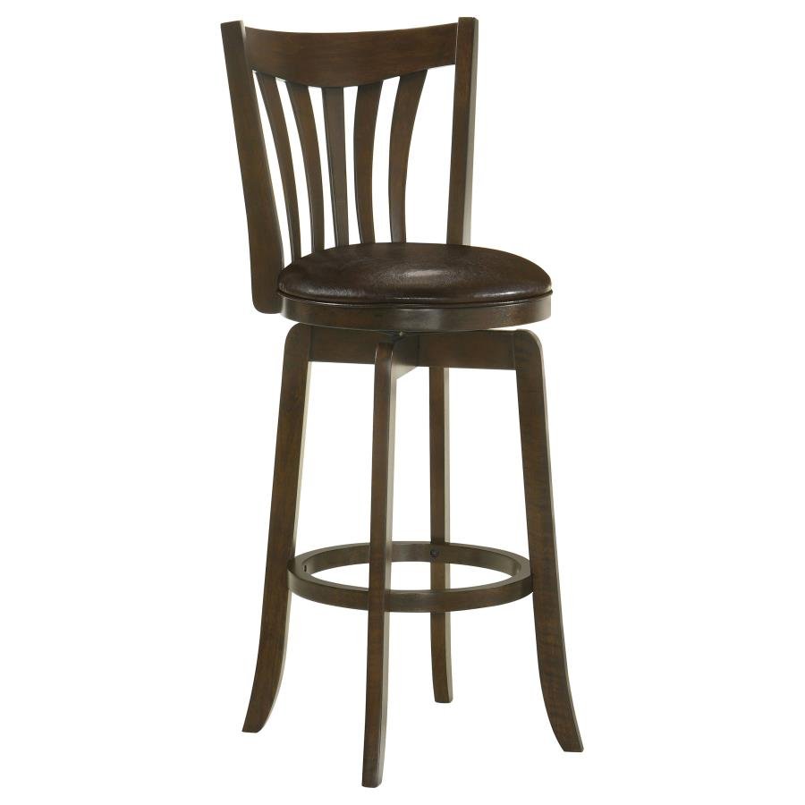 LAMBERT WOOD PUB HEIGHT SWIVEL BAR CHAIR DARK CHERRY